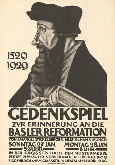 Gedenkspiel zur Erinnerung an die Basler Reformation by Burkhard Mangold, 1929 — digital art print download