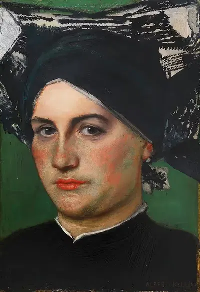 Altdeutsche Frau by Albert von Keller, 1884 — digital art print download