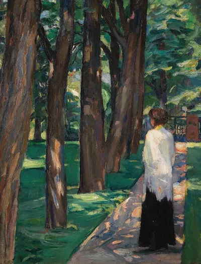 Dame im Park by Albert Weisgerber, 1910 — digital art print download