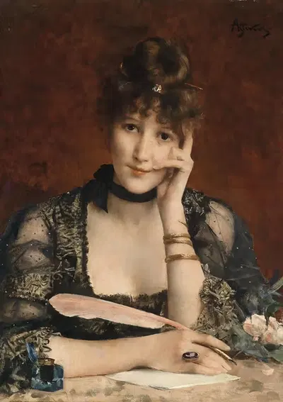 The Letter by Alfred Stevens — digital art print download