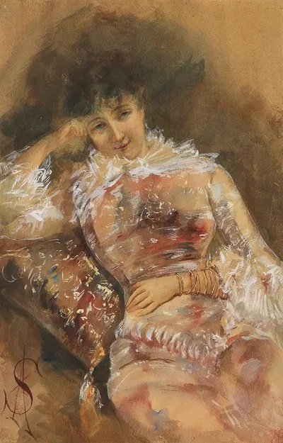 Porträt der Sarah Bernhardt by Alfred Stevens, 1880 — digital art print download