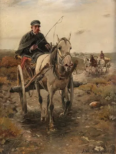 Поездка на повозке by Альфред фон Вирус-Ковальский — digital art print download