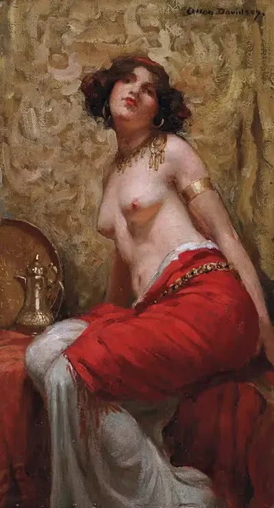 Сидящая одалиска by Аллан Дуглас Дэвидсон — digital art print download