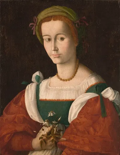 A Lady with a Nosegay by Bacchiacca — digital art print download