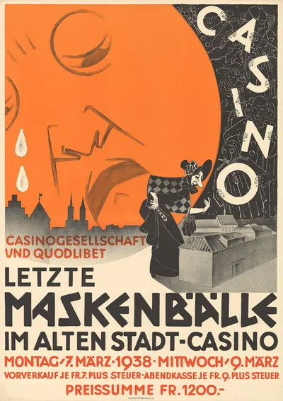 Letzte Maskenbälle im alten Stadt-Casino by Burkhard Mangold, 1938 — digital art print download