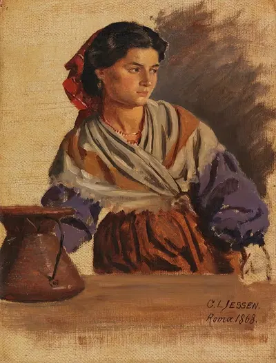 Молодая римлянка by Карл Людвиг Йессен, 1868 — digital art print download
