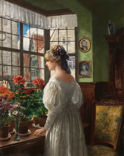 Дама у окна by Карл Рёлинг, 1880 — digital art print download