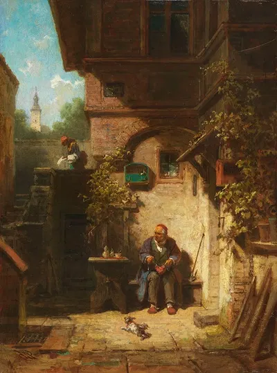 В ожидании газеты by Карл Спицвег, 1865-1870 — digital art print download