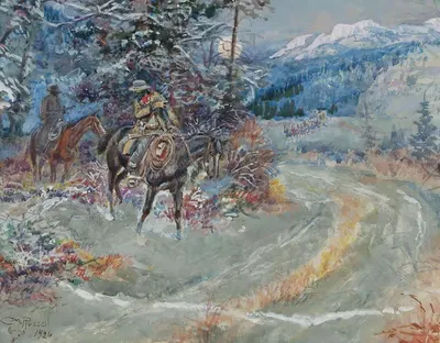Незапланированная остановка by Шарль Марион Рассел, 1926 — digital art print download