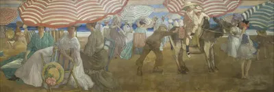 Послеобеденное время на пляже by Фредерик Карл Фризеке, 1905-1906 — digital art print download