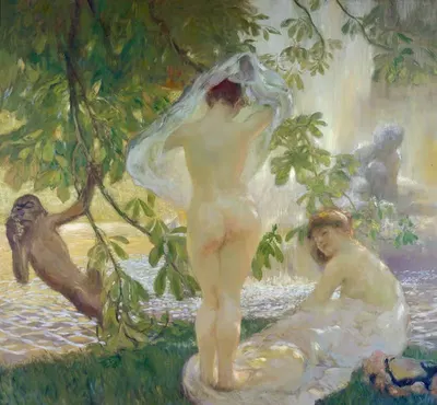 Снятая рубашка, купальщицы by Гастон Ла Туш, 1913 — digital art print download