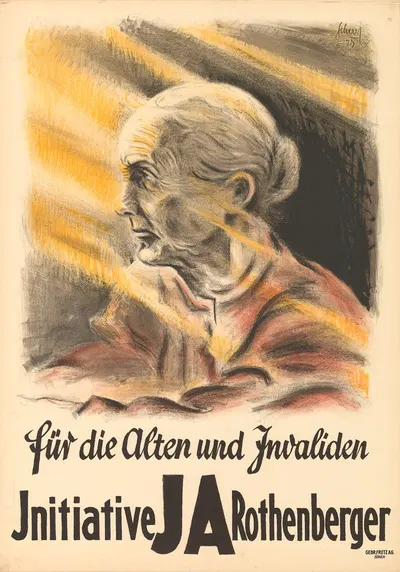 Für die Alten und Invaliden – Initiative Rothenberger Ja by Carl Scherer, 1925 — digital art print download