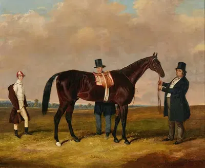 Lord Howth, With His Racehorse 'St. Lawrence,' His Trainer, And His Jockey, Ford by Harry Hall — digital art print download