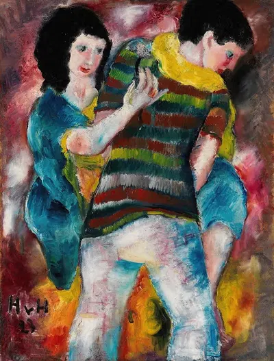 Пара, танцующая by Хельмут Колле, 1923 — digital art print download