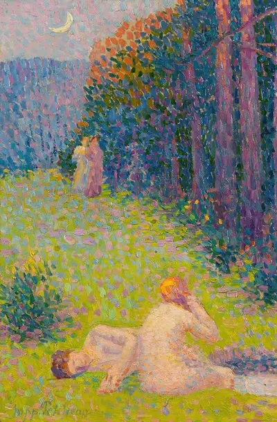 Купальщицы на летнем пейзаже by Ипполит Петижан, 1910 — digital art print download