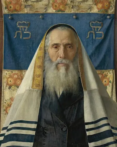 Portrait Of A Rabbi With Prayer Shawl by Isidor Kaufmann — digital art print download