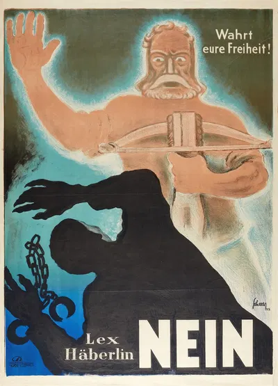 Wahrt eure Freiheit! – Lex Häberlin Nein by Carl Scherer, 1922 — digital art print download