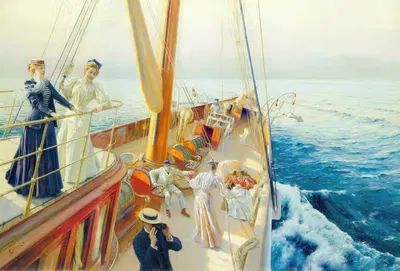 Яхтинг на Средиземном море by Юлий Лебланк Стюарт, 1896 — digital art print download