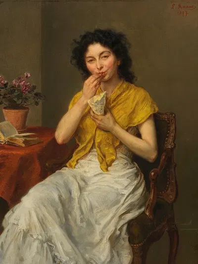 Лакомка by Людвиг Кнаус, 1897 — digital art print download