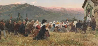 Горная процессия by Мариано Барбасан Лагеруэла, 1899 — digital art print download
