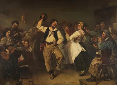 Танец рыбака by Макс Рентель, 1880 — digital art print download