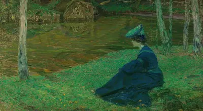 Марта Курцвейл на берегу в Понтавен by Макс Курцвейл, c. 1900 — digital art print download