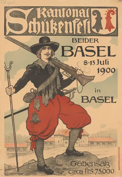 Kantonal Schützenfest beider Basel by Emil Beurmann, 1900 — digital art print download