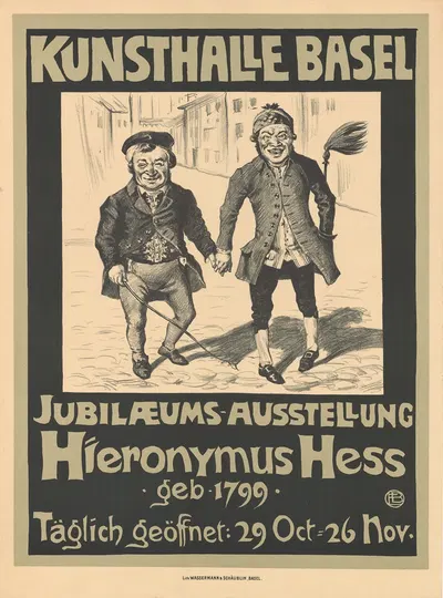 Kunsthalle Basel – Jubiläums Ausstellung Hieronymus Hess by Emil Beurmann, 1899 — digital art print download