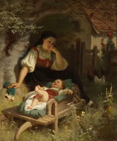 Материнское счастье by Рудольф Эпп, 1870 — digital art print download