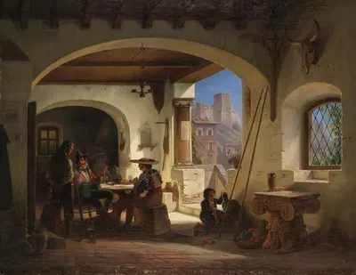 Пикадоры в испанской таверне у подножия Альгамбры by Вильгельм Гайл, 1842 — digital art print download