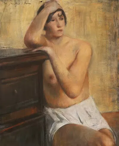 Сидящий женский акт by Вилли Яекель, 1928 — digital art print download