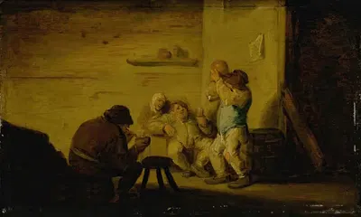 Крестьяне пьют и курят в таверне by Бартоломей Моленар — digital art print download