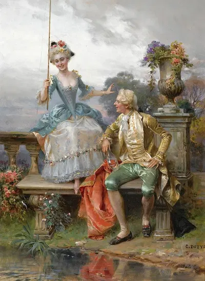 Angling For A Good Catch by Cesare Auguste Detti — digital art print download
