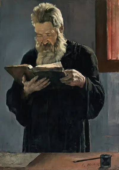 Reading Priest by Ferdinand Hodler — digital art print download