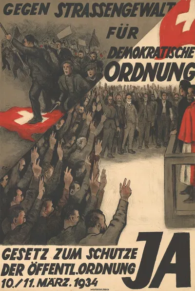 Gesetz zum Schutze der öffentlichen Ordnung – Ja by Эмиль Кардина, 1934 — digital art print download