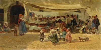 Рынок, Антиколи Коррадо by Мариано Барбасан, 1909 — digital art print download