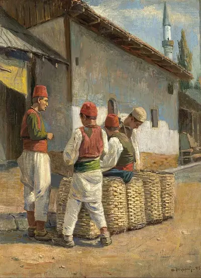 The Laundrymen by Spiro Bocaric, 1908 — digital art print download