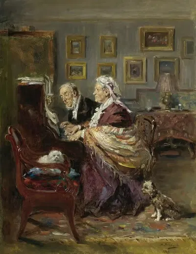 Четыре руки by Владимир Егорович Маковский, 1889 — digital art print download