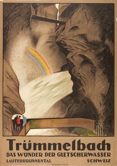 Trümmelbach – Das Wunder der Gletscherwasser by Emil Cardinaux, 1922 — digital art print download