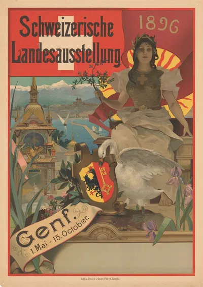 Schweizerische Landesausstellung – 1896 – Genf by Эмиль-Огюст Пинар, 1896 — digital art print download
