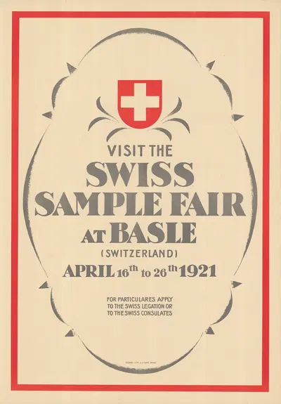 Swiss Sample Fair at Basle by Ferdinand Erbe, 1921 — digital art print download