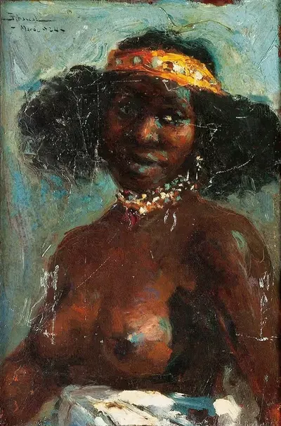 Портрет молодой женщины в бюсте by Карлос Абаскаль, 1924 — digital art print download