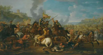 A Battle Scene Between Christians And Turks by Christian Reder — digital art print download