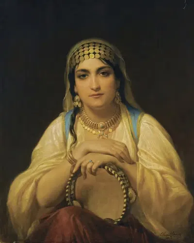 Женщина с тамбурином by Эмиль Верне-Леконт, 1866 — digital art print download