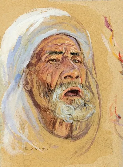 Эскиз центральной фигуры в картине; Процессия by Этьен Дине — digital art print download