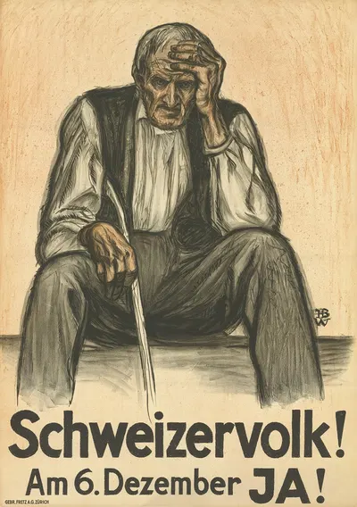 Schweizervolk! Am 6. Dezember Ja! by Ханс Бит Виланд, 1931 — digital art print download