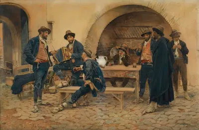 At The Tavern by Gustavo Simoni, 1901 — digital art print download