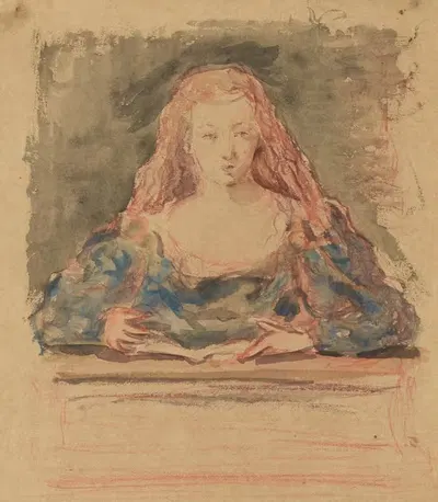 Jeune Fille Rousse, Sa Fille Marie by Henri Cros — digital art print download
