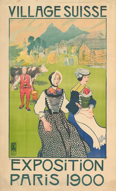 Village Suisse – Exposition Paris 1900 by Henry-Claudius Forestier, 1900 — digital art print download