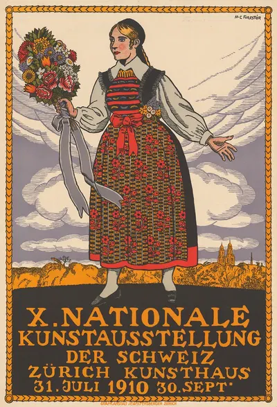 X. Nationale Kunstausstellung der Schweiz – Zürich Kunsthaus by Henry-Claudius Forestier, 1910 — digital art print download